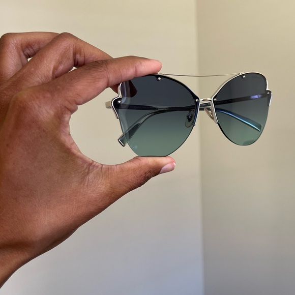 Tiffany & Co. Silver and Blue Sunglasses - Picture 10 of 12
